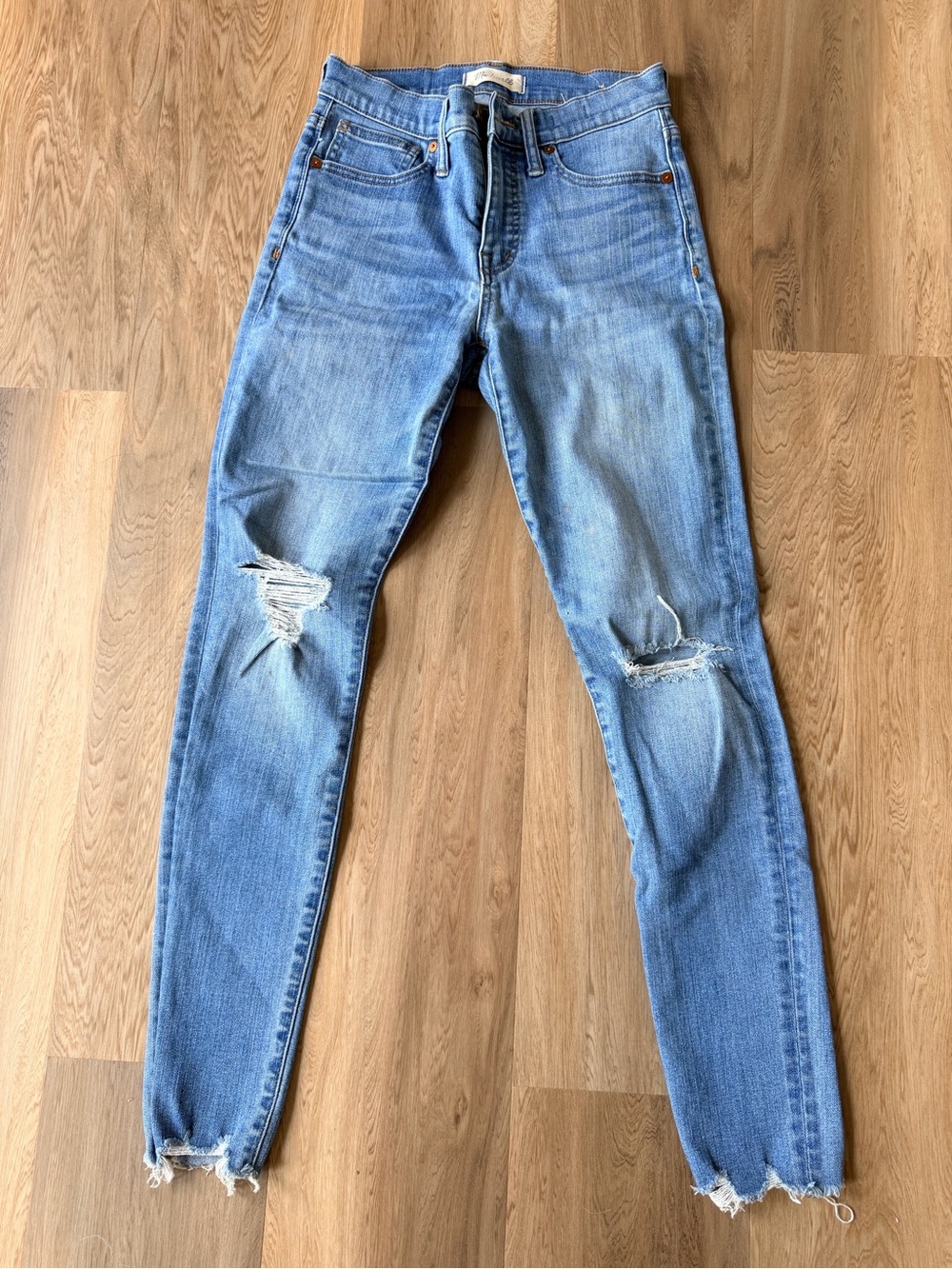Madewell Light Blue Distressed Skinny Jeans